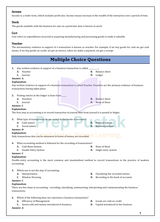 Accountancy - Class 11 CBSE