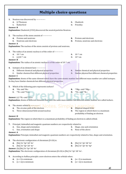 Chemistry - Class 11 CBSE